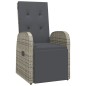 Garten-Liegestühle mit Kissen 2 Stk. Grau Poly Rattan Garten-Liegestühle mit Kissen 2 Stk. Grau Poly Rattan