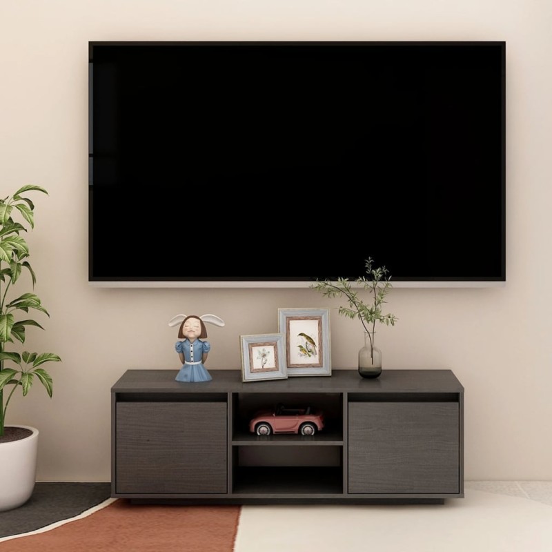 vidaXL TV-Schrank Grau 110x30x40 cm Massivholz Kiefer vidaXL TV-Schrank Grau 110x30x40 cm Massivholz Kiefer