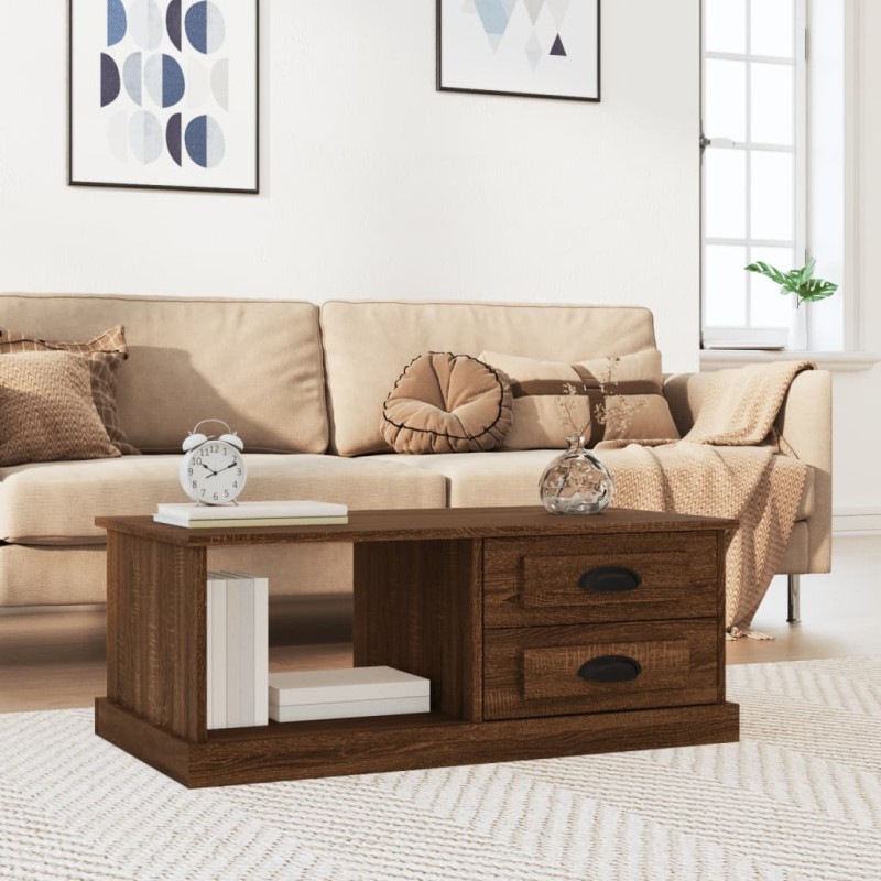 vidaXL Couchtisch Braun Eichen-Optik 90x50x35 cm Holzwerkstoff vidaXL Couchtisch Braun Eichen-Optik 90x50x35 cm Holzwerkstoff