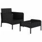 vidaXL 2-tlg. Garten-Lounge-Set mit Kissen Schwarz Poly Rattan vidaXL 2-tlg. Garten-Lounge-Set mit Kissen Schwarz Poly Rattan