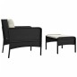 vidaXL 2-tlg. Garten-Lounge-Set mit Kissen Schwarz Poly Rattan vidaXL 2-tlg. Garten-Lounge-Set mit Kissen Schwarz Poly Rattan