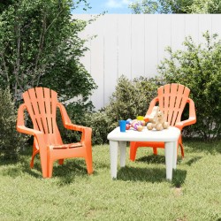 vidaXL Kinder-Gartenstühle 2 Stk. Orange 37x34x44 cm PP Holzoptik