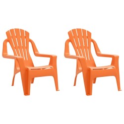 vidaXL Kinder-Gartenstühle 2 Stk. Orange 37x34x44 cm PP Holzoptik