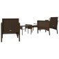 5-tlg. Garten-Lounge-Set mit Kissen Braun Poly Rattan 5-tlg. Garten-Lounge-Set mit Kissen Braun Poly Rattan