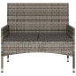 Gartenbank 2-Sitzer mit Kissen Grau Poly Rattan Gartenbank 2-Sitzer mit Kissen Grau Poly Rattan