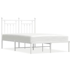 vidaXL Bettgestell mit Kopfteil Metall Weiß 120x190 cm