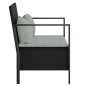 vidaXL Gartenbank 2-Sitzer mit Kissen Schwarz Poly Rattan vidaXL Gartenbank 2-Sitzer mit Kissen Schwarz Poly Rattan
