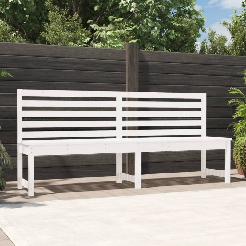 vidaXL Gartenbank Weiß 201,5 cm Massivholz Kiefer vidaXL Gartenbank Weiß 201,5 cm Massivholz Kiefer