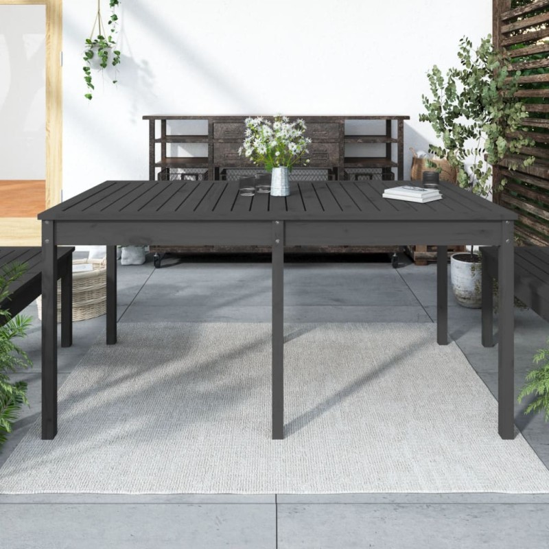 vidaXL Gartentisch Grau 159,5x82,5x76 cm Massivholz Kiefer vidaXL Gartentisch Grau 159,5x82,5x76 cm Massivholz Kiefer