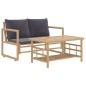 2-tlg. Garten-Lounge-Set mit Dunkelgrauen Kissen Bambus 2-tlg. Garten-Lounge-Set mit Dunkelgrauen Kissen Bambus