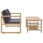 2-tlg. Garten-Lounge-Set mit Dunkelgrauen Kissen Bambus 2-tlg. Garten-Lounge-Set mit Dunkelgrauen Kissen Bambus