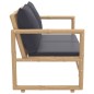 2-tlg. Garten-Lounge-Set mit Dunkelgrauen Kissen Bambus 2-tlg. Garten-Lounge-Set mit Dunkelgrauen Kissen Bambus