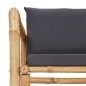2-tlg. Garten-Lounge-Set mit Dunkelgrauen Kissen Bambus 2-tlg. Garten-Lounge-Set mit Dunkelgrauen Kissen Bambus