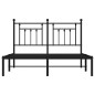 vidaXL Bettgestell mit Kopfteil Metall Schwarz 140x200 cm vidaXL Bettgestell mit Kopfteil Metall Schwarz 140x200 cm