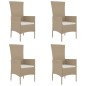 Gartenstühle mit Kissen 4 Stk. Poly Rattan Beige Gartenstühle mit Kissen 4 Stk. Poly Rattan Beige