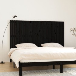 vidaXL Wand-Kopfteil Schwarz 204x3x110 cm Massivholz Kiefer