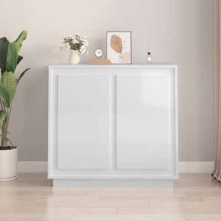 vidaXL Sideboard Hochglanz-Weiß 80x34x75 cm Holzwerkstoff