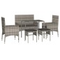 vidaXL 6-tlg. Garten-Lounge-Set mit Kissen Grau Poly Rattan vidaXL 6-tlg. Garten-Lounge-Set mit Kissen Grau Poly Rattan