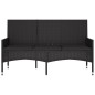 Gartenbank 3-Sitzer mit Kissen Schwarz Poly Rattan Gartenbank 3-Sitzer mit Kissen Schwarz Poly Rattan