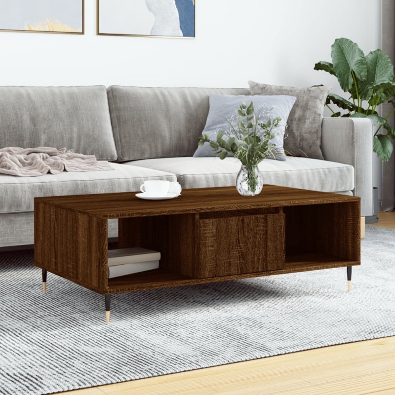 vidaXL Couchtisch Braun Eichen-Optik 104x60x35 cm Holzwerkstoff vidaXL Couchtisch Braun Eichen-Optik 104x60x35 cm Holzwerkstoff