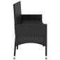 Gartenbank 3-Sitzer mit Kissen Schwarz Poly Rattan Gartenbank 3-Sitzer mit Kissen Schwarz Poly Rattan