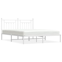vidaXL Bettgestell mit Kopfteil Metall Weiß 180x200 cm