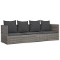 Outdoor-Loungebett mit Kissen Grau Poly Rattan Outdoor-Loungebett mit Kissen Grau Poly Rattan