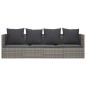 Outdoor-Loungebett mit Kissen Grau Poly Rattan Outdoor-Loungebett mit Kissen Grau Poly Rattan