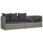 Outdoor-Loungebett mit Kissen Grau Poly Rattan Outdoor-Loungebett mit Kissen Grau Poly Rattan