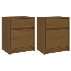 vidaXL Nachttische 2 Stk. Honigbraun 40x31x50 cm Massivholz Kiefer