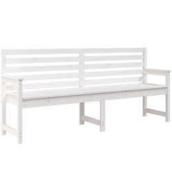 vidaXL Gartenbank Weiß 203,5x48x91,5 cm Massivholz Kiefer