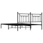 vidaXL Bettgestell mit Kopfteil Metall Schwarz 160x200 cm vidaXL Bettgestell mit Kopfteil Metall Schwarz 160x200 cm