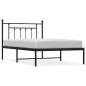 vidaXL Bettgestell mit Kopfteil Metall Schwarz 107x203 cm vidaXL Bettgestell mit Kopfteil Metall Schwarz 107x203 cm