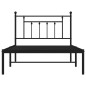 vidaXL Bettgestell mit Kopfteil Metall Schwarz 107x203 cm vidaXL Bettgestell mit Kopfteil Metall Schwarz 107x203 cm