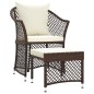 vidaXL 2-tlg. Garten-Lounge-Set mit Kissen Braun Poly Rattan vidaXL 2-tlg. Garten-Lounge-Set mit Kissen Braun Poly Rattan