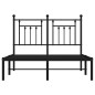 vidaXL Bettgestell mit Kopfteil Metall Schwarz 120x200 cm vidaXL Bettgestell mit Kopfteil Metall Schwarz 120x200 cm