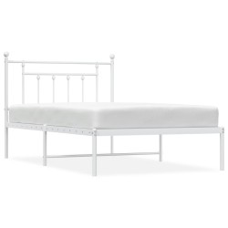 vidaXL Bettgestell mit Kopfteil Metall Weiß 107x203 cm
