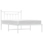 vidaXL Bettgestell mit Kopfteil Metall Weiß 107x203 cm vidaXL Bettgestell mit Kopfteil Metall Weiß 107x203 cm