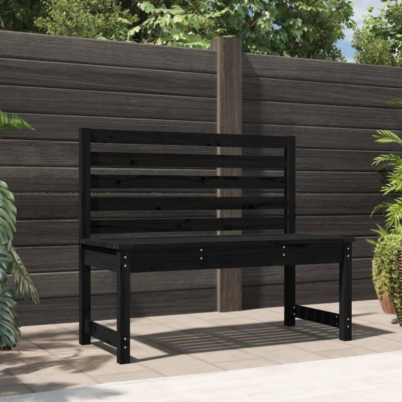 vidaXL Gartenbank Schwarz 109 cm Massivholz Kiefer vidaXL Gartenbank Schwarz 109 cm Massivholz Kiefer