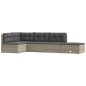 5-tlg. Garten-Lounge-Set mit Kissen Grau Poly Rattan 5-tlg. Garten-Lounge-Set mit Kissen Grau Poly Rattan
