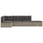 5-tlg. Garten-Lounge-Set mit Kissen Grau Poly Rattan 5-tlg. Garten-Lounge-Set mit Kissen Grau Poly Rattan