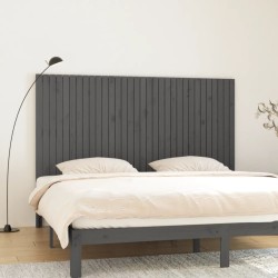 vidaXL Wand-Kopfteil Grau 204x3x110 cm Massivholz Kiefer