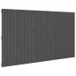 vidaXL Wand-Kopfteil Grau 204x3x110 cm Massivholz Kiefer