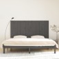 vidaXL Wand-Kopfteil Grau 204x3x110 cm Massivholz Kiefer