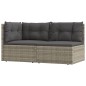 2-tlg. Garten-Lounge-Set mit Kissen Grau Poly Rattan 2-tlg. Garten-Lounge-Set mit Kissen Grau Poly Rattan