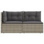 2-tlg. Garten-Lounge-Set mit Kissen Grau Poly Rattan 2-tlg. Garten-Lounge-Set mit Kissen Grau Poly Rattan