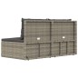 2-tlg. Garten-Lounge-Set mit Kissen Grau Poly Rattan 2-tlg. Garten-Lounge-Set mit Kissen Grau Poly Rattan