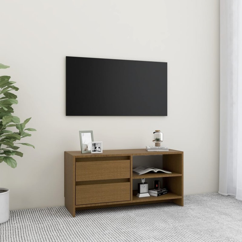 vidaXL TV-Schrank Honigbraun 80x31x39 cm Massivholz Kiefer vidaXL TV-Schrank Honigbraun 80x31x39 cm Massivholz Kiefer