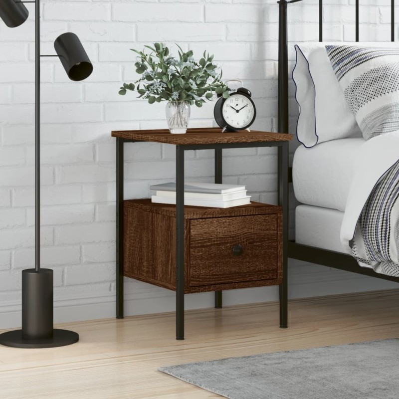 vidaXL Nachttisch Braun Eichen-Optik 34x36x50 cm Holzwerkstoff vidaXL Nachttisch Braun Eichen-Optik 34x36x50 cm Holzwerkstoff
