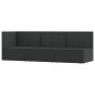 3-tlg. Garten-Lounge-Set mit Kissen Schwarz Poly Rattan 3-tlg. Garten-Lounge-Set mit Kissen Schwarz Poly Rattan